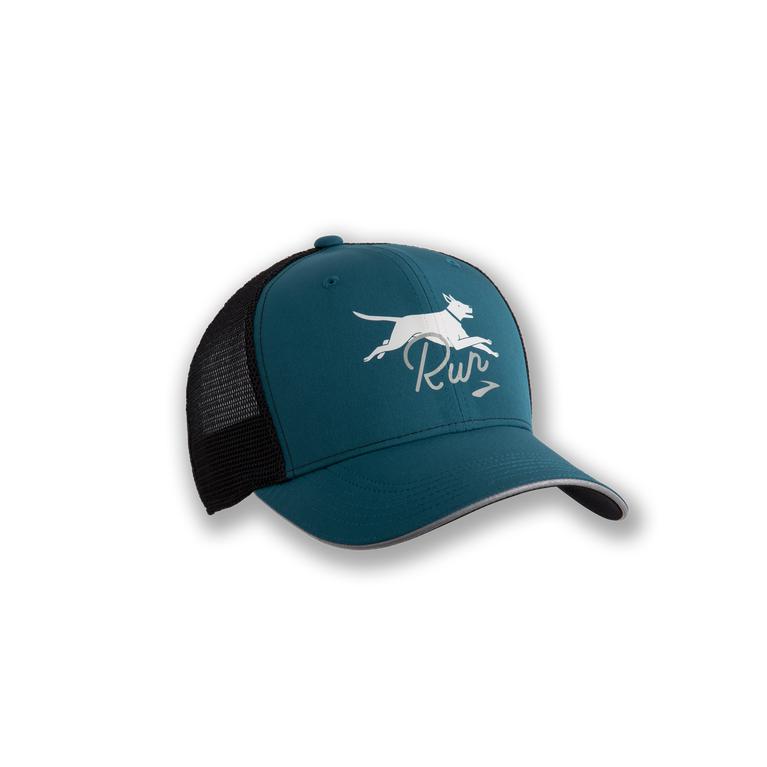 Brooks DISCOVERY TRUCKER Running Hat Womens Outlet - Alpine/SteelBlue/Black (VYO824501)